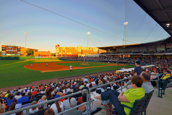 Game day at Bowling Green Hot Rods ballpark - where sports and spirits come together.